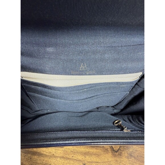 Vintage Bienen Davis Navy Accordian Style Handbag - Picture 11 of 16